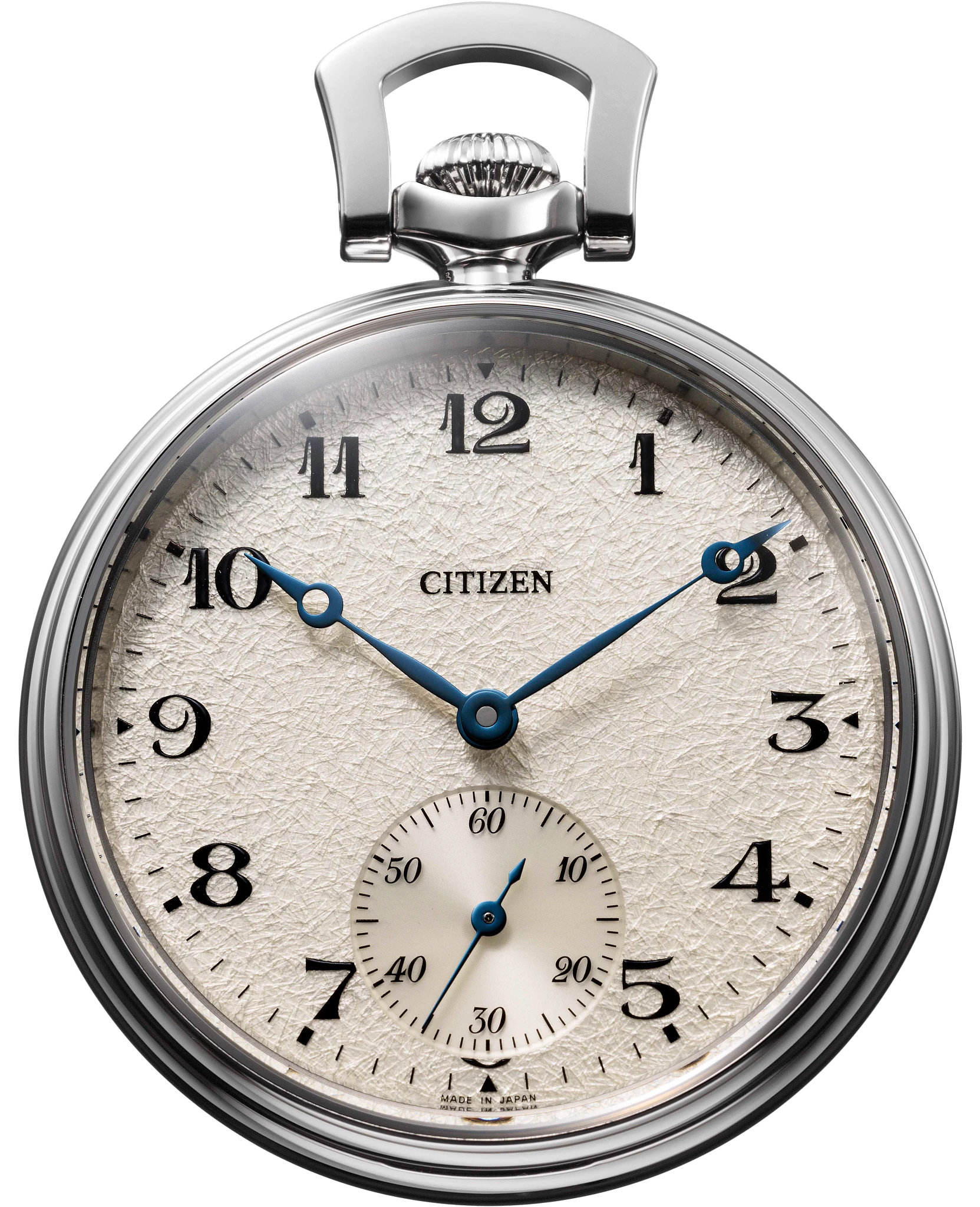 Pocket Watch Silver-Tone Dial Japanese Silk Braided Cord Strap